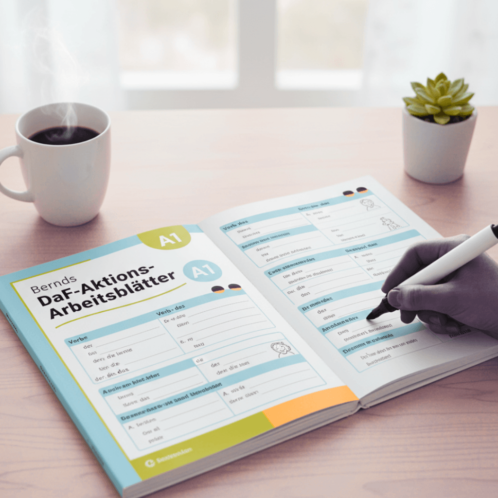Bernds DaF- Aktions- Arbeitsblätter German grammar worksheet for A1 level students