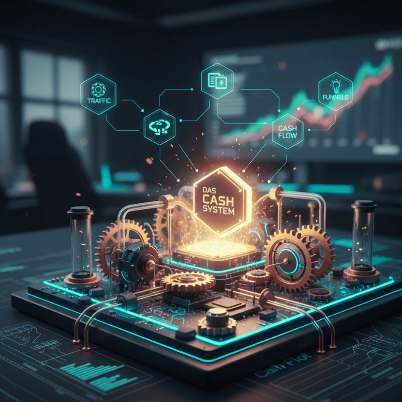 Technical diagram of the Das Blitz Cash System funnel components for automating Low Return Traffic flow.