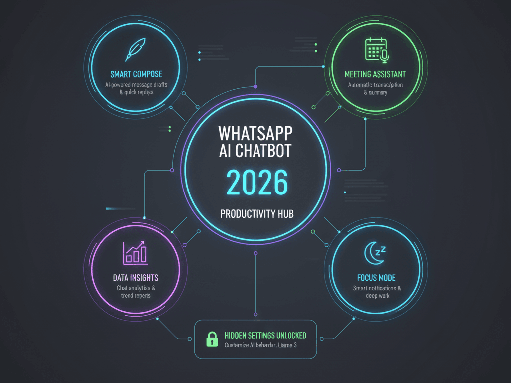 Complete overview of WhatsApp AI chatbot features and hidden settings dashboard for 2026