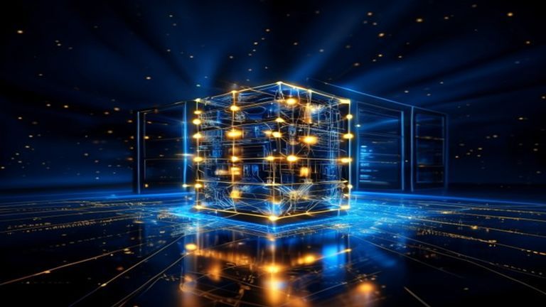 Professional investor analyzing AI and energy stock market trends on a glowing digital dashboard