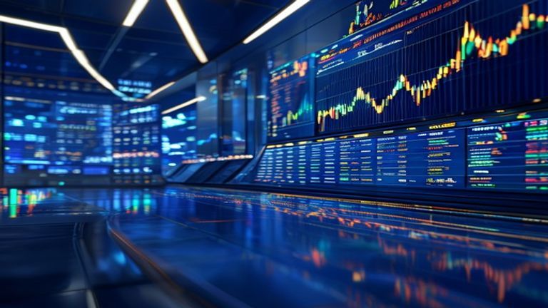A digital analyst highlighting AI writing patterns on a glowing financial chart for investors.