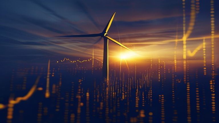 Suzlon Energy wind turbine farm during sunset highlighting recent 3.3% share price growth momentum