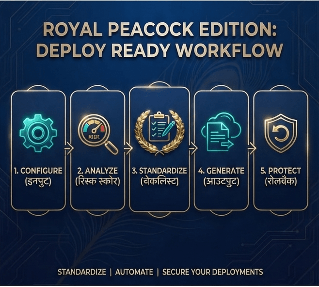 Production Release Risk & PR Checklist Generator 5-Step Workflow Chart